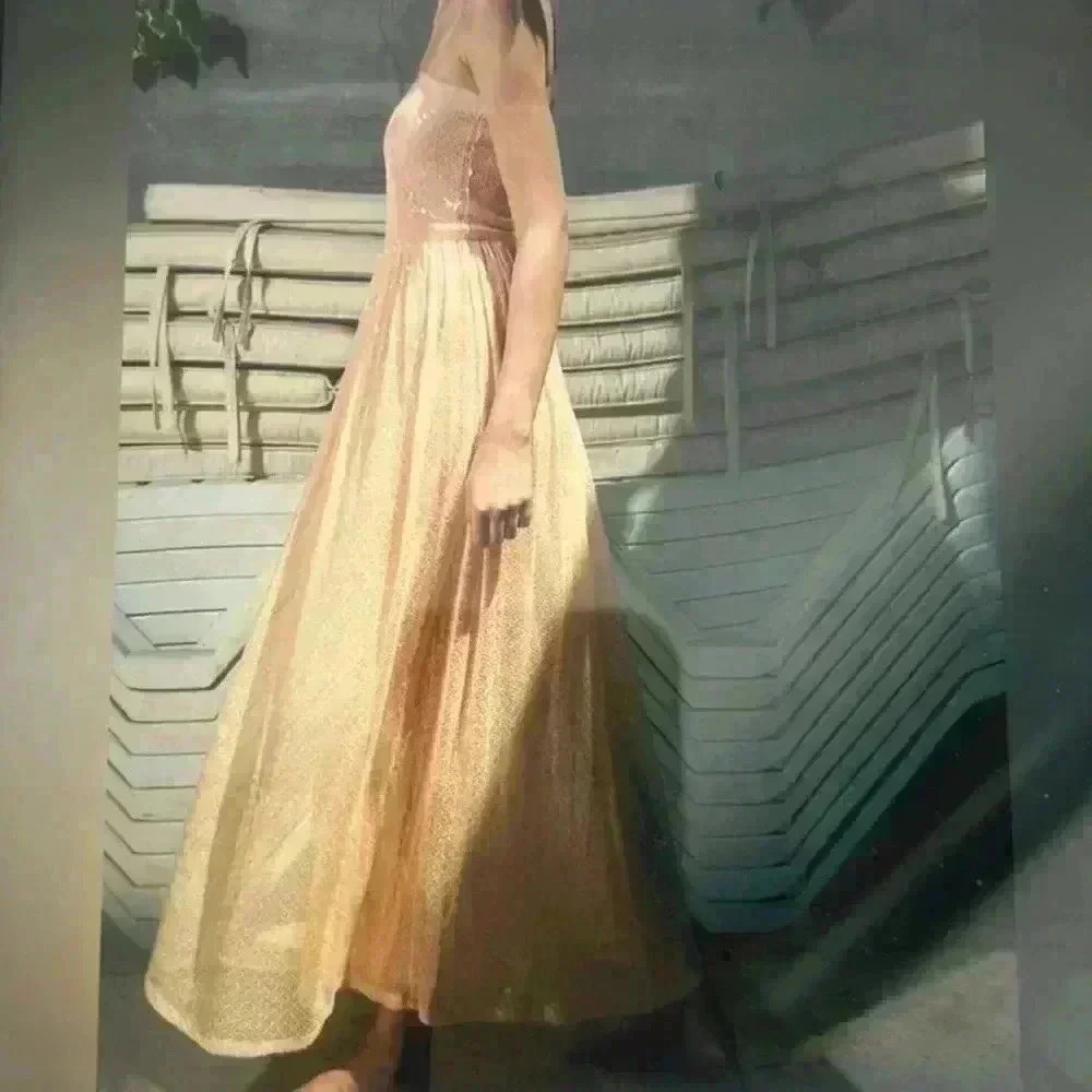 Zara Strapless Cream Dress - Picture 7 of 9